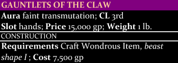 Gauntlets of the Claw